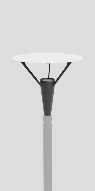 Moderní svítidlo 16 Plutonium, odrážející světlo z bílého panelu